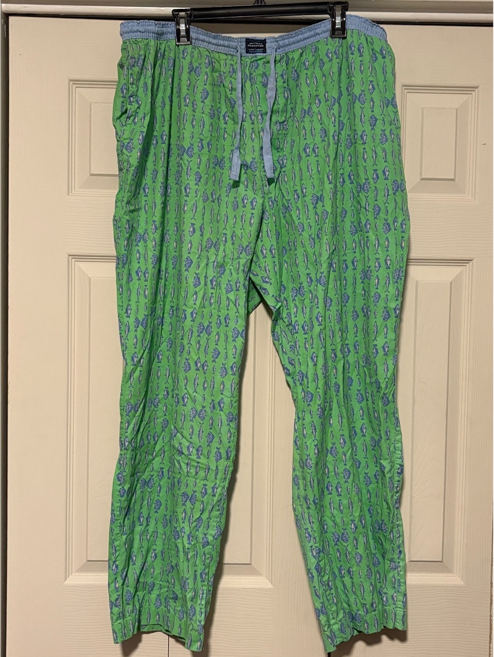 Southern Marsh Savannah Fish Print Lounge Pants Men's 2XL Coastal Fishing Preppy